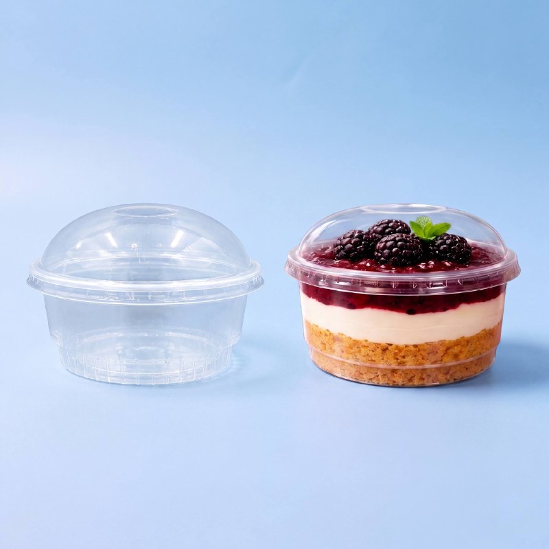 Десертные стаканы DK Plast с купольной крышкой